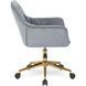 Стілець офісний поворотний оксамитовий MEBEL ELITE MILAN Velvet Сірий / Золотий