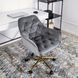 Стілець офісний поворотний оксамитовий MEBEL ELITE MILAN Velvet Сірий / Золотий