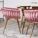 Стілець оксамитовий MEBEL ELITE CAPRI Velvet Рожевий / Золотий