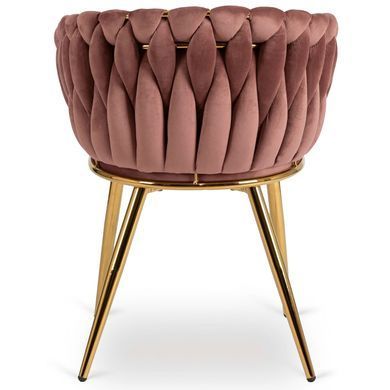 Стілець оксамитовий MEBEL ELITE CAPI Velvet Рожевий / Золотий фотографія