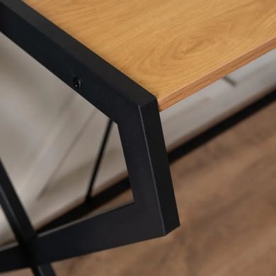 Письмовий стіл MEBEL ELITE MEG Золотий дуб / Чорний фотографія