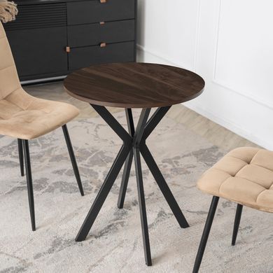 Стол MEBEL ELITE LAUREN 60X60 Орех/черный фотография