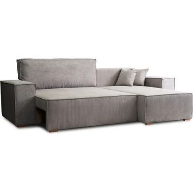 Угловой диван универсальный MEBEL ELITE ALEX 262 см ткань Серый фотография