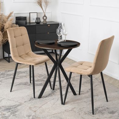 Стол MEBEL ELITE LAUREN 60X60 Орех/черный фотография