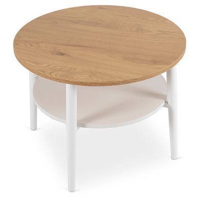 Журнальний столик MEBEL ELITE PAULO 60x60 Дуб/білий фотографія