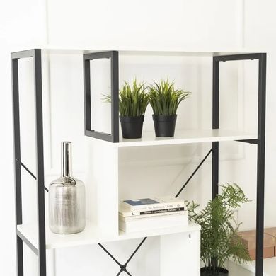 Стелаж MEBEL ELITE AKRIS білий / чорний фотографія
