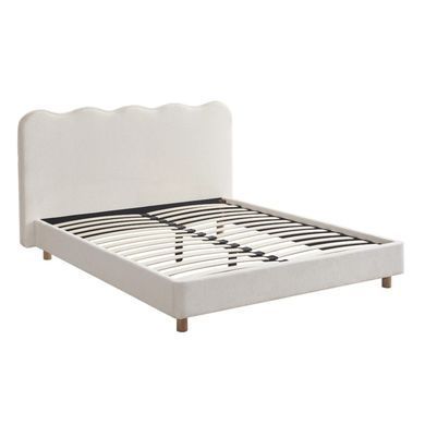 Кровать двуспальная MEBEL ELITE IZMIR 160x200 см Кремовый Букле фотография