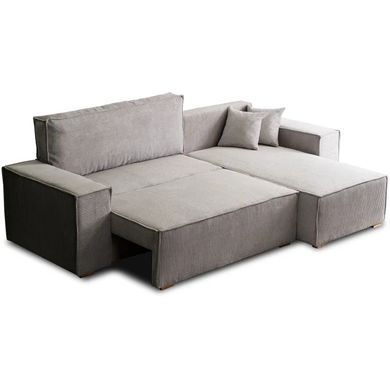 Угловой диван универсальный MEBEL ELITE ALEX 262 см ткань Серый фотография