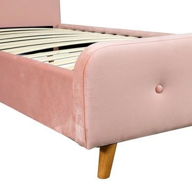 Кровать односпальная бархатная 90x200 MEBEL ELITE MIKEL Velvet Розовый фотография