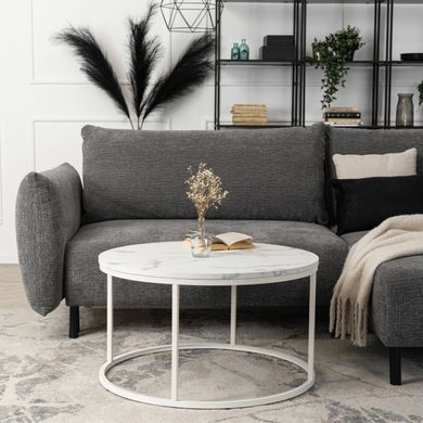 Журнальний столик AGNES MAX MEBEL ELITE 80x80 Білий Мармур фотографія
