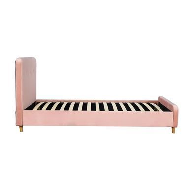 Кровать односпальная бархатная 90x200 MEBEL ELITE MIKEL Velvet Розовый фотография
