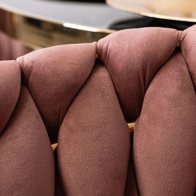 Стілець оксамитовий MEBEL ELITE CAPI Velvet Рожевий / Золотий фотографія