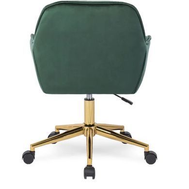 Стілець офісний поворотний оксамитовий MEBEL ELITE MILAN Velvet, Зелений / Золотий фотографія