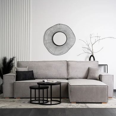 Угловой диван универсальный MEBEL ELITE ALEX 262 см ткань Серый фотография
