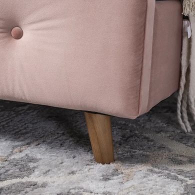 Кровать односпальная бархатная 90x200 MEBEL ELITE MIKEL Velvet Розовый фотография