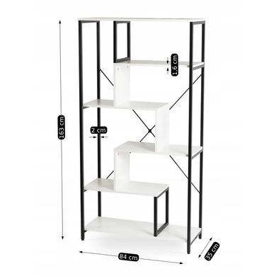 Стелаж MEBEL ELITE AKRIS білий / чорний фотографія