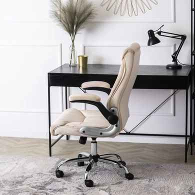 Стул офисный поворотный бархатный MEBEL ELITE SORIN 2 Velvet Бежевый фотография