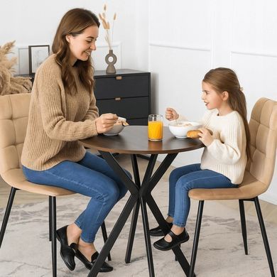 Стол MEBEL ELITE LAUREN 60X60 Орех/черный фотография