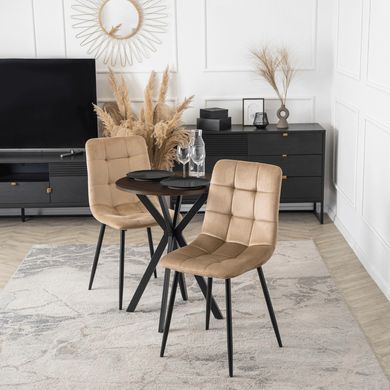 Стол MEBEL ELITE LAUREN 60X60 Орех/черный фотография