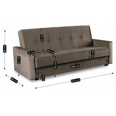 Набор из 2х раскладных диванов MEBEL ELITE ALUNA 212 см Беж фотография