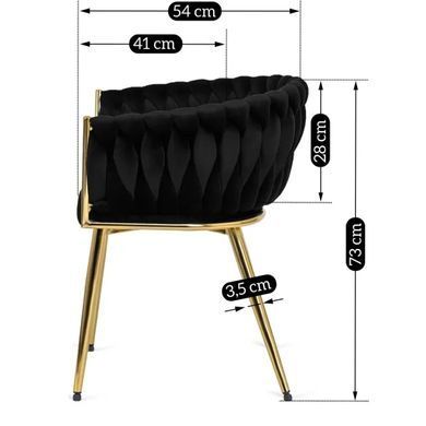 Стілець оксамитовий MEBEL ELITE CAPRI Velvet Чорний / Золотий фотографія