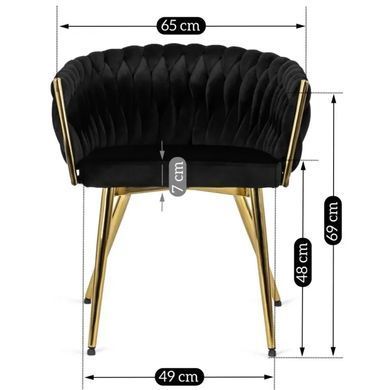 Стілець оксамитовий MEBEL ELITE CAPRI Velvet Чорний / Золотий фотографія