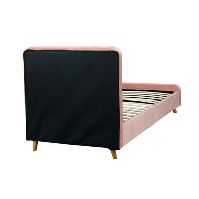 Кровать односпальная бархатная 90x200 MEBEL ELITE MIKEL Velvet Розовый фотография