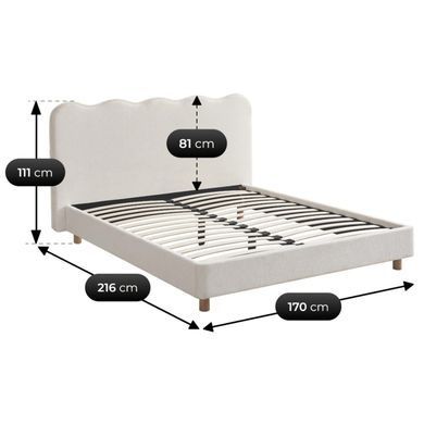 Кровать двуспальная MEBEL ELITE IZMIR 160x200 см Кремовый Букле фотография