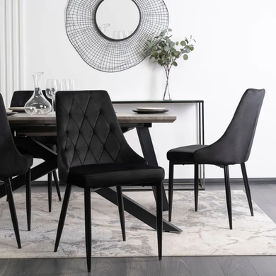 Стул бархатный MEBEL ELITE CORK Velvet Черный фотография