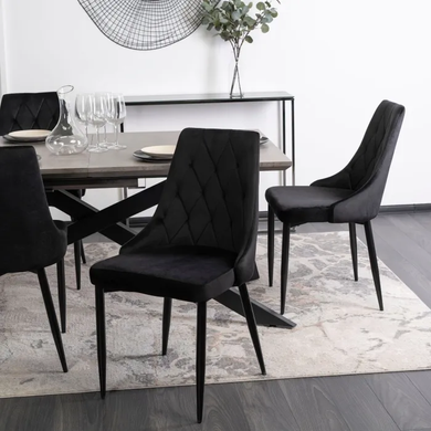 Стул бархатный MEBEL ELITE CORK Velvet Черный фотография