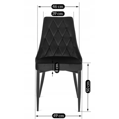 Стул бархатный MEBEL ELITE CORK Velvet Черный фотография
