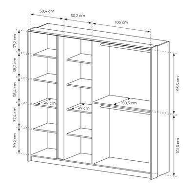 Шкаф для одежды Perfect Home Даст / Dast 4-дверный с зеркалом 4D/220 Беж фотография