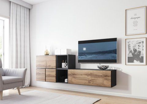 Стінка ROCO 9 Cama Антрацит / Дуб Вотан фотографія