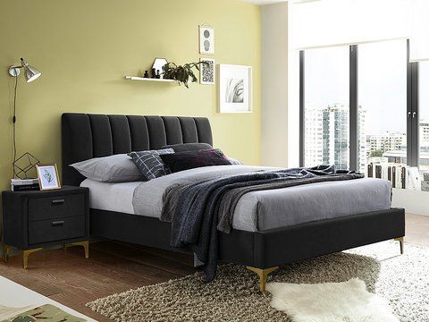 Кровать MIRAGE Velvet Signal 160х200 Черный фотография
