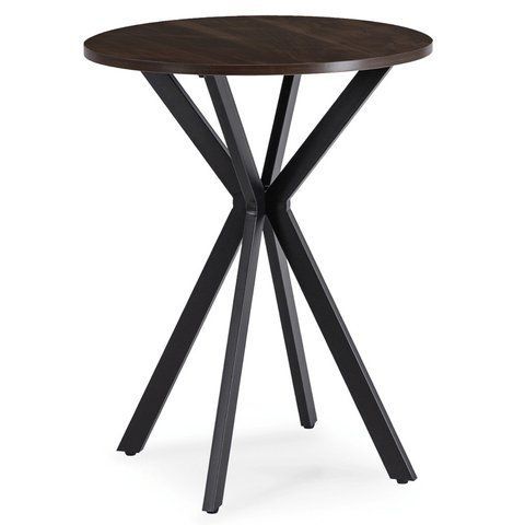 Стол MEBEL ELITE LAUREN 60X60 Орех/черный фотография