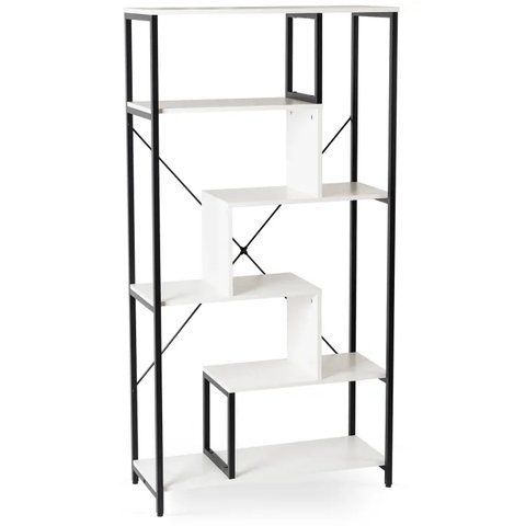 Стеллаж MEBEL ELITE AKRIS белый / черный фотография