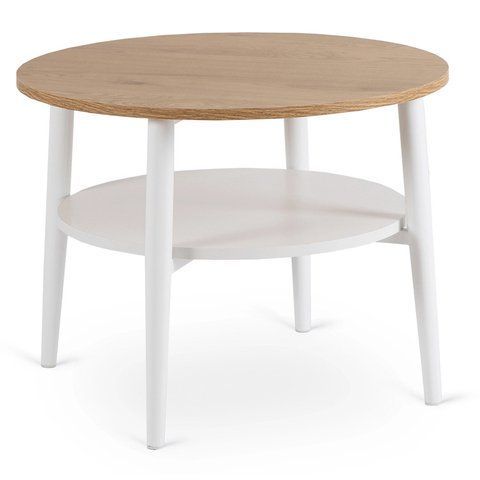 Журнальный столик MEBEL ELITE PAULO 60x60 Дуб/белый фотография