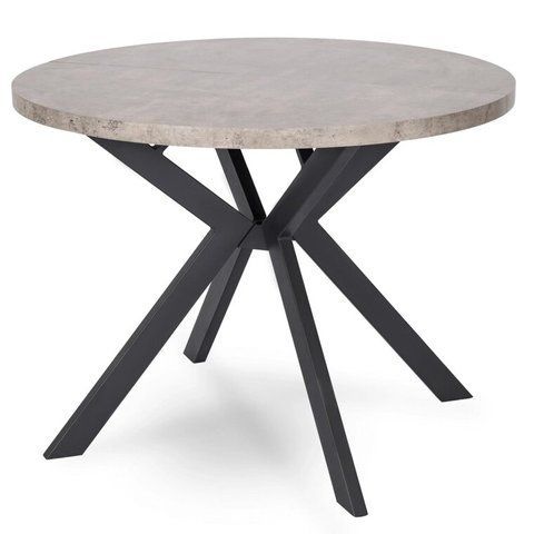 Стіл розкладний круглий MEBEL ELITE LUGO 90(190)х90 см Кашемір/золото фотографія