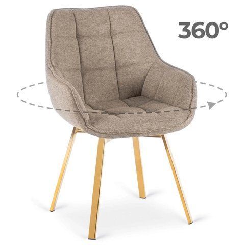Стілець поворотний MEBEL ELITE MIA Беж фотографія