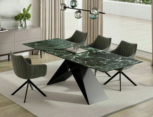 Стол Обеденный WESTIN CERAMIC Signal MORSKI VERDE ALPI 160(240)X90 Бирюзовый Мат / Черный Мат фотография