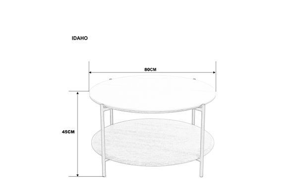 Журнальный столик IDAHO Intarsio 80x80 белый/дуб фотография