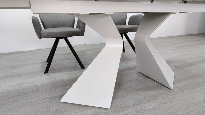Стіл розкладний LAURA CERAMIC Intarsio 160(240)*90 білий мат/білий фотографія