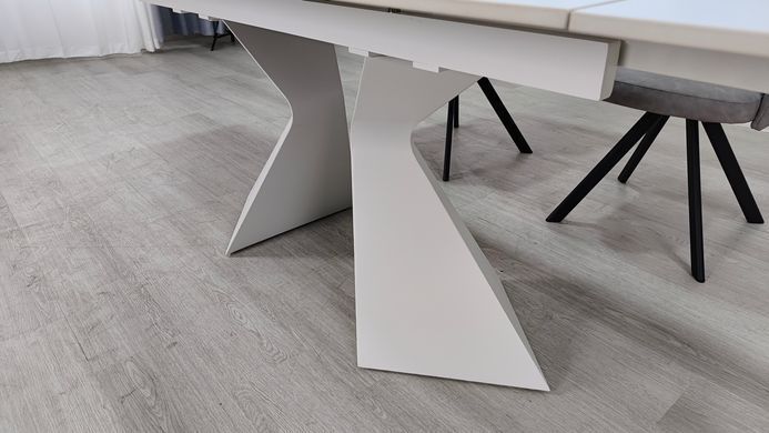 Стіл розкладний LAURA CERAMIC Intarsio 160(240)*90 білий мат/білий фотографія
