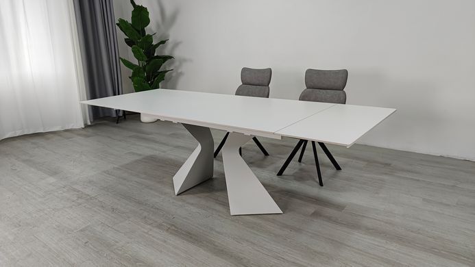 Стіл розкладний LAURA CERAMIC Intarsio 160(240)*90 білий мат/білий фотографія