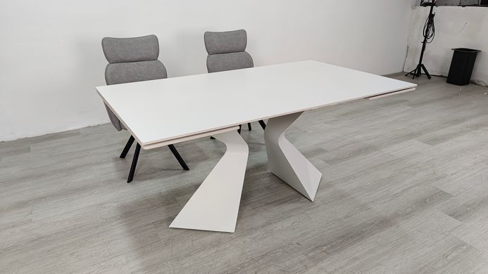 Стіл розкладний LAURA CERAMIC Intarsio 160(240)*90 білий мат/білий фотографія