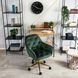 Стілець офісний поворотний оксамитовий MEBEL ELITE MILAN Velvet, Зелений / Золотий