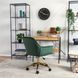Стілець офісний поворотний оксамитовий MEBEL ELITE MILAN Velvet, Зелений / Золотий