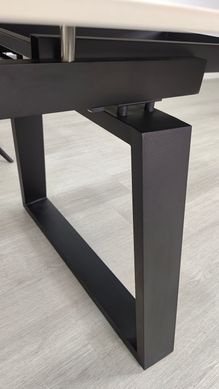 Стіл розкладний BERNARD CERAMIC Intarsio 140(200)*90 білий мат/чорний фотографія