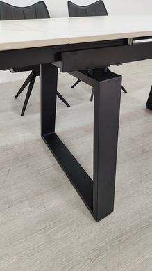 Стіл розкладний BERNARD CERAMIC Intarsio 140(200)*90 білий мат/чорний фотографія