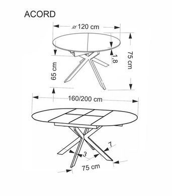 Стол раскладной ACORD Halmar 120(200)x120 Натуральный фотография